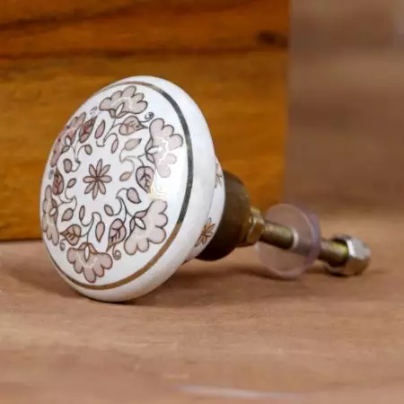 Pink Golden Floral Cabinet Knobs for Dresser